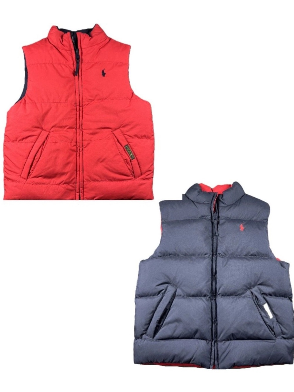 Polo Ralph Lauren Blue Red Reversible Puffy Down Vest